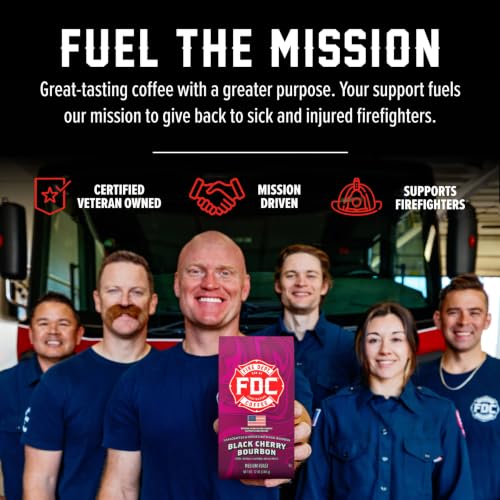 Black Cherry Bourbon Whole Bean Coffee - 12 oz | Fire Department Coffee