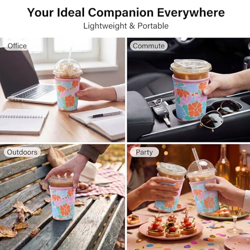 Matisse Floral Reusable Neoprene Iced Coffee Sleeve 3-Pack