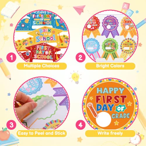 24 Sets First Day of School DIY Paper Crowns with Stickers for Kids