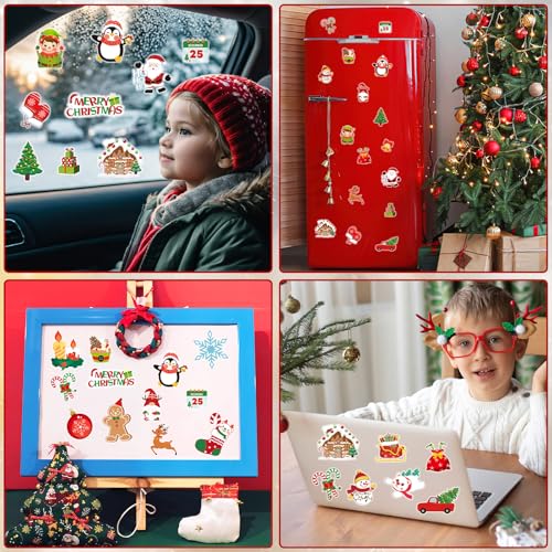 25 Pcs Christmas Window Gel Clings - Festive Holiday Decor