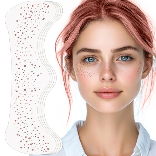 Rose Gold Glitter Freckles Face Tattoo Sparkle Makeup Patches 4pcs