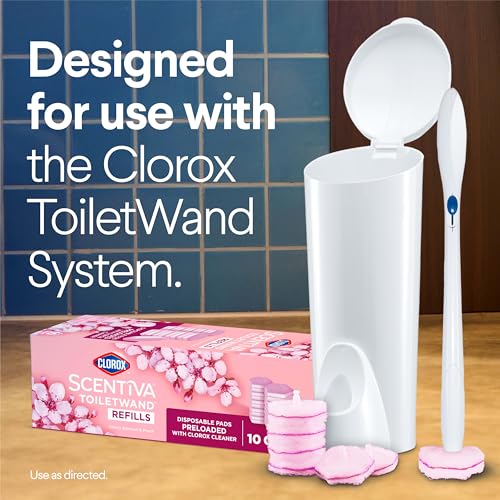 Clorox Scentiva ToiletWand Disposable Refills, Cherry Blossom & Peach, 20 Ct