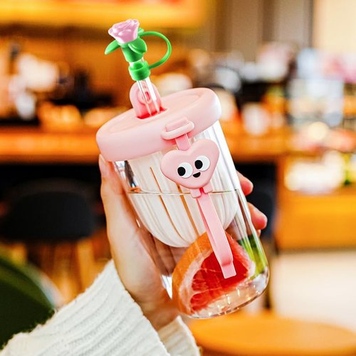 12 Colors 3D Rose Straw Topper for Stanley Tumblers - Silicone Straw Cover Caps Fits 10mm Straws of 20oz/30oz/40oz Stanley Cups