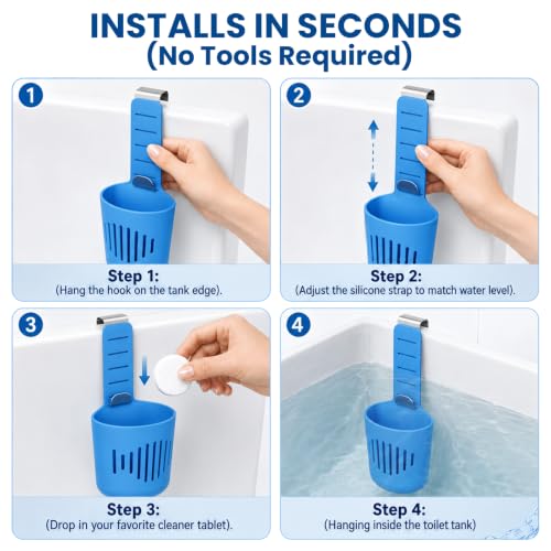 Adjustable Toilet Tank Tablet Holder for Bowl Cleaner Tablets