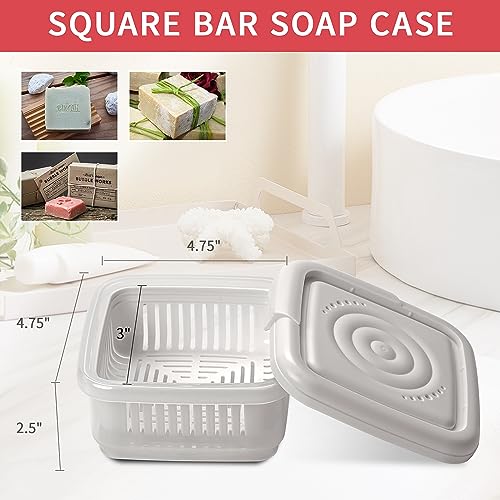 Portable Square Soap Travel Case with Drain Rack - Yomvzake