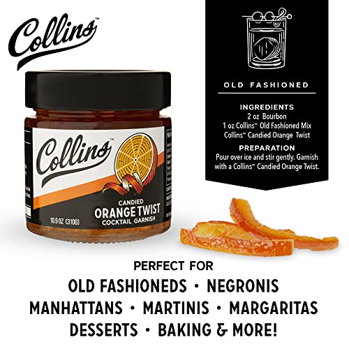 Collins Candied Orange Peel Twist in Syrup - 10.9 oz Cocktail Garnish