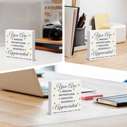 Wooden Box Sign - Inspirational Thank You Gift for Coworkers