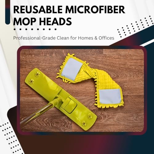 Washable Microfiber Mop Pads - 6 Pack, 16x5.5 Inches for Easy Cleaning