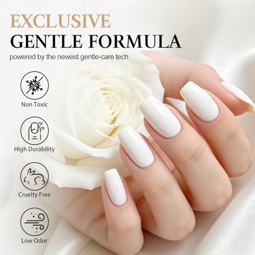 Beuxize 15ml Pure White Gel Nail Polish - French Manicure Soak Off UV LED Polish