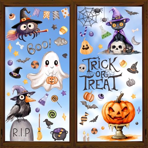 Heirloom Haven 6 Sheets Halloween Ghost Window Clings Halloween Decoration