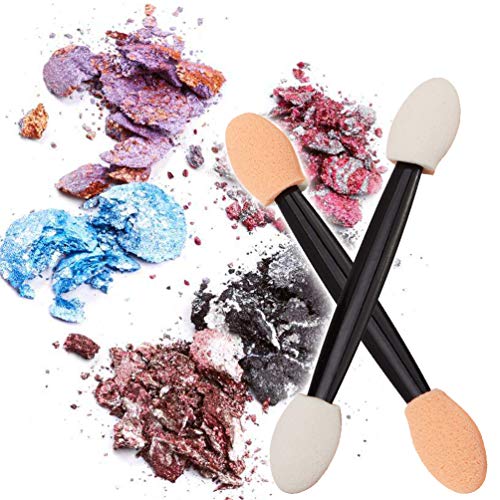 JASSINS 50Pcs Disposable Eyeshadow Applicators, Double-Sided Sponge Makeup Brushes