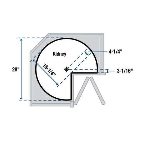 Knape & Vogt Corner Cabinet Lazy Susan, 2-Tier Lazy Susan for Cabinet, 28 in. 360º Turntable for Kitchen Cabinets, White