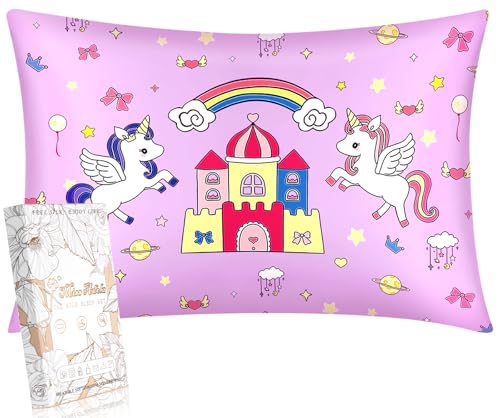 Miss Adola Kids Silk Pillowcase - 30x20 Inch, Couple Unicorn Design