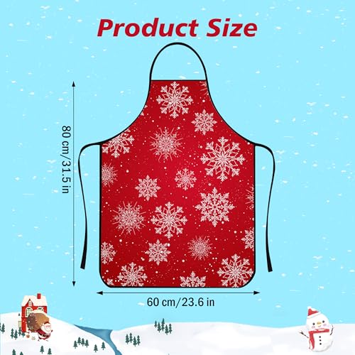 Christmas Snowflakes Apron for Men Women Kids - Holiday Kitchen Cooking & Baking