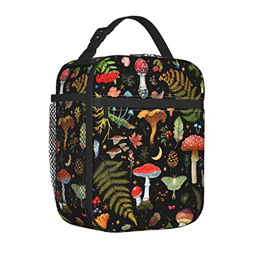Mushroom Insulated Lunch Bag - Reusable Thermal Tote for Work and Picnic