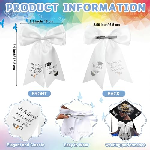 Graduation Cap and Jumbo Bow Set for Women - Class of 2026