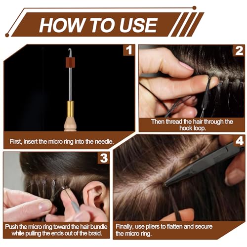 1000 Pcs Silicone Lined Micro Links Beads 5mm Hair Extension Rings