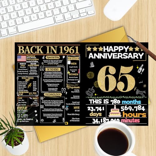 Joycard 65th Anniversary Card for Couple Husband Wife Back in 1961