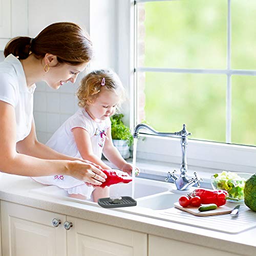 Gray Silicone Sponge Holder Soap Dish 5.9x4.33 inches Kitchen Sink Organizer