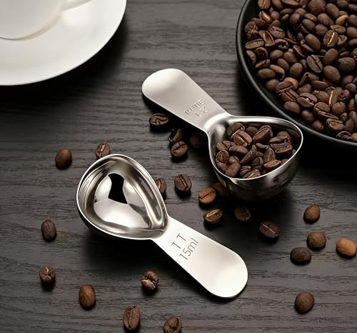 Mosuji 15ml Stainless Steel Coffee Scoop - Compact Measuring Spoon for Ground Coffee & Tea