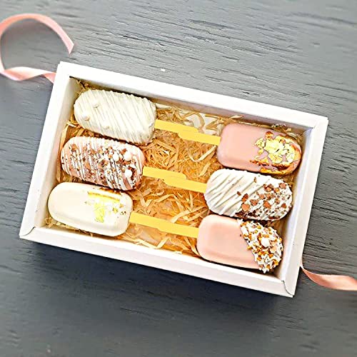 50PCS Gold Acrylic Popsicle Sticks Reusable Cake Pop Sticks for DIY Treats