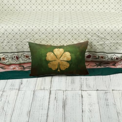 St. Patrick's Day Pillow Cover 12x20 Inch Shamrock Decor