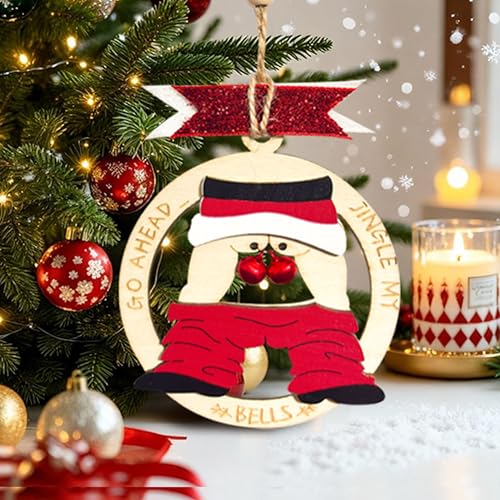 Funny Christmas Ornaments 2025 - Wooden Santa Tree Decorations