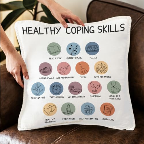 LNOKRIM 18x18 Inch Therapist Pillow Cover - Calming Corner Cushion, Style 003