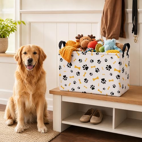 Large Dog Toy Storage Basket - Collapsible Organizer Bin