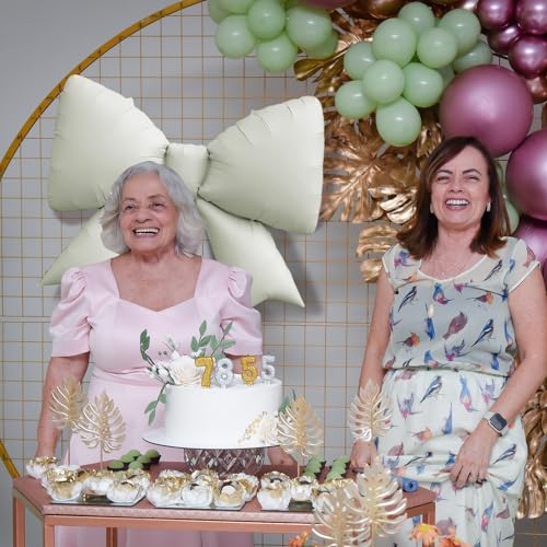 Jumbo Beige Bow Balloons - 2 Pack Birthday Party Decorations