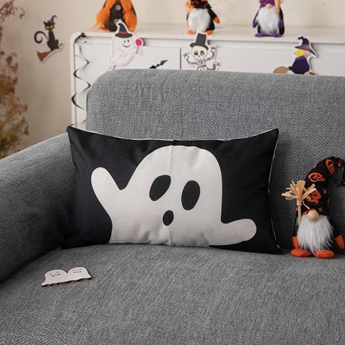 Halloween Ghost Pillow Cover 12x20 for Indoor & Outdoor Decor