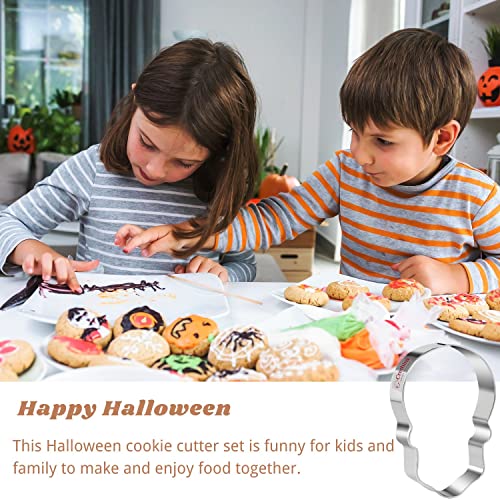 Halloween Skull Cookie Cutter Set - 2 Stainless Steel Baking Molds
