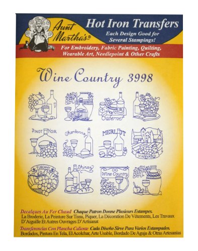 Aunt Martha's Iron-On Transfer Patterns Set for Fabric Art - 5 Designs
