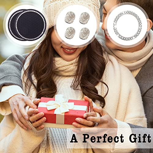 Bling Car Coasters for Cup Holders - 2 Pack Rhinestone Silicone