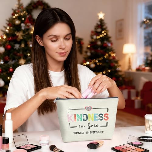 Inspirational Mental Health Makeup Bag Linen Travel Pouch