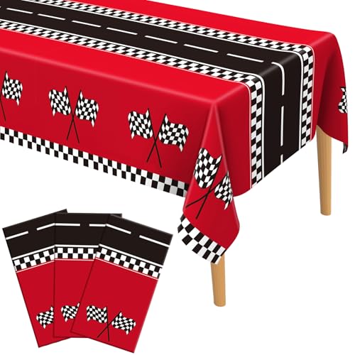 Slergut Racing Car Birthday Party Decorations - 3 Pack Tablecloths