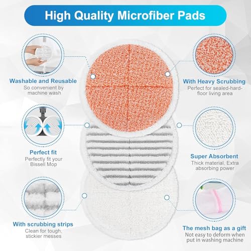 KEEPOW 2-Pack Replacement Mop Pads for Bissell Spinwave 2039A