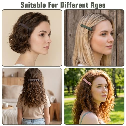 Matwsec 6 Pcs French Hair Barrettes, Vintage No-Slip Hair Clips for Thin Hair