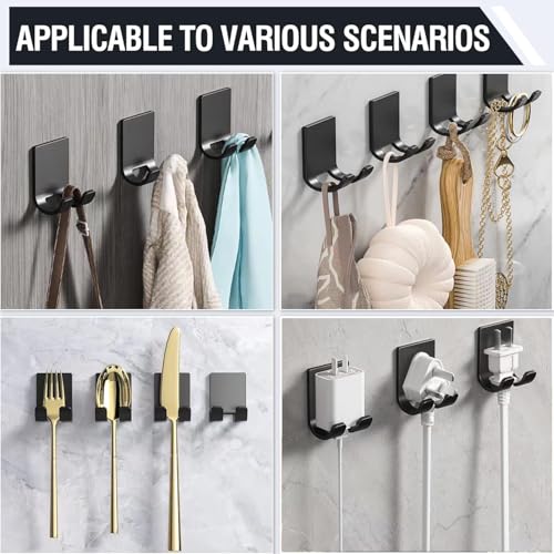 Viadom 2-Pack Black Self-Adhesive Stainless Steel Razor Holder Hooks