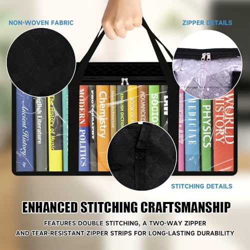 2-Pack Clear PVC DVD Storage Bags with Handles - Dustproof Organizer for 70+ Discs