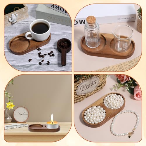 Wood Acacia Salt and Pepper Grinder Tray - Organizer for Mills & Shakers