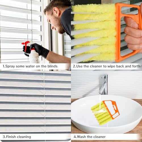 Starfa Lab 4-Piece Venetian Blind Cleaning Set - Handheld Dusting Tools
