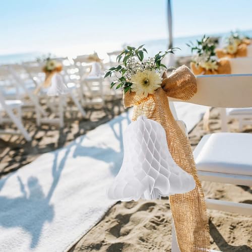 12-Inch White Honeycomb Wedding Bells - Set of 6 Hanging Decorations