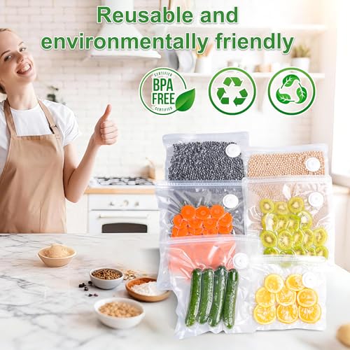 FIRAWER Reusable Vacuum Sealer Bags - 8.5x8.5in, 12 Pcs, BPA-Free