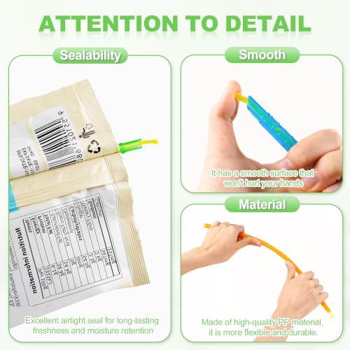 Reusable Food Bag Sealer Sticks - Airtight & Watertight Snack & Food Storage Clips