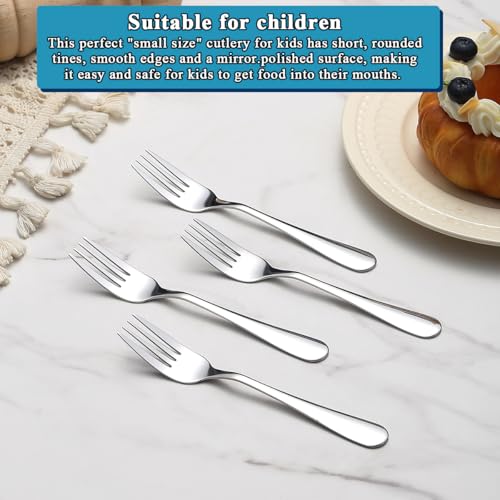 Berglander 12-Piece Stainless Steel Dessert Forks Set - 5.5 Inch Small Cake & Fruit Forks for Party, Restaurant, Hotel, Dishwasher Safe