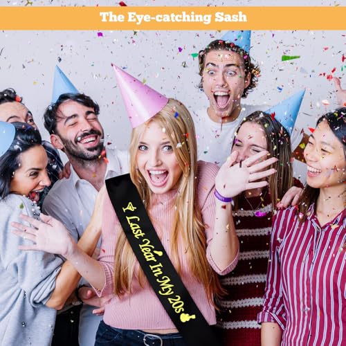 29th Birthday Sash - Black Satin with Rose Gold Foil - Perfect Gift