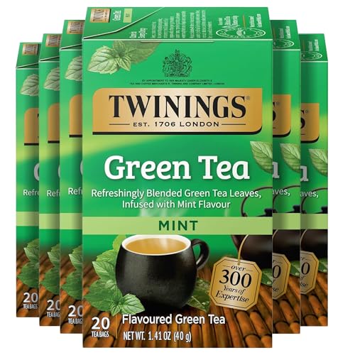 Twinings Green Tea with Mint - Caffeinated, Individually Wrapped Bags, 120 Count