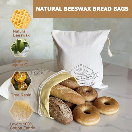 Beeswax Bread Bags - 2 Pack for Artisan Bread Storage