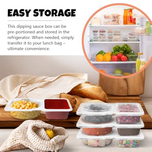 Sirmme Transparent Double Compartment Snack Containers - 24 Pack, 5oz